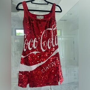 House of Mua Mua Coca Cola sequin mini dress